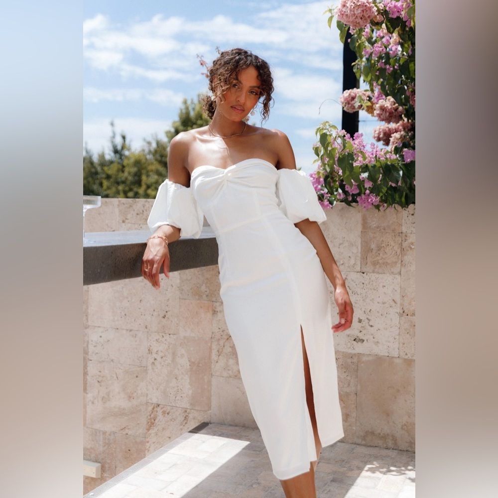 Petal & Pup White Off-Shoulder Dress